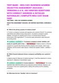 TEST BANK &ndash; WGU C201 BUSINESS ACUMEN OBJECTIVE ASSESSMENT 2025&sol;2026 &vert; VERSIONS A & B &vert; 400 VERIFIED QUESTIONS WITH CORRECT ANSWERS & DETAILED RATIONALES &vert; COMPLETE WGU C201 EXAM PREP