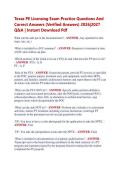 Texas PE Licensing Exam Practice Questions And  Correct Answers &lpar;Verified Answers&rpar; 2026&vert;2027  Q&A &vert; Instant Download Pdf 