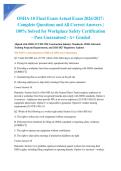 OSHA-10 Final Exam Actual Exam 2026&sol;2027&colon; Complete Questions and All Correct Answers &vert; 100&percnt; Solved for Workplace Safety Certification &ndash; Pass Guaranteed - A&plus; Graded