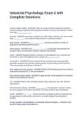 Industrial Psychology Exam 2 with Complete Solutions