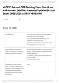 MICC Enhanced COR Training Exam Questions and Answers &lpar;Verified Answers&rpar; Updated &lpar;Actual Exam&rpar; 20252026 LATEST VERSION&excl;&excl;