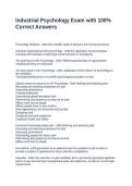 Industrial Psychology Exam with 100&percnt; Correct Answers