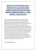 ABFM KSA &lpar;HYPERTENSION&rpar; EXAM &vert;  NEWEST ACTUAL ACCURATE EXAM  COMPLETE QUESTIONS AND DETAILED  VERIFIED ANSWERS GRADED A&plus; &vert; 100&percnt;  VERIFIED &vert; 2026 UPDATE&excl;&excl;&excl;