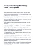 Industrial Psychology Final Study Guide Latest Updated
