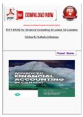 TEST BANK for Advanced Accounting in Canada&comma; 1st Canadian Edition by Nathalie Johnstone