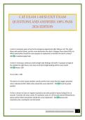 CAT EXAM 1-HESI EXIT EXAM QUESTIONS AND ANSWERS 100&percnt; PASS 2026 EDITION