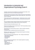 Introduction to Industrial and Organizational Psychology Exam II
