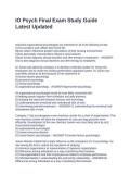 IO Psych Final Exam Study Guide Latest Updated
