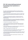 PSY 201 Industrial Organizational Psychology Exam Questions & Answers