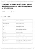 CSTR EXAM SET EXAM &lpar;2026&rpar; UPDATE Verified Questions And Answers &vert; Latest Already Graded A&plus; UPDATE &vert;2026