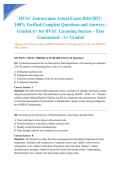 HVAC Journeyman Actual Exam 2026&sol;2027&colon; 100&percnt; Verified Complete Questions and Answers &vert; Graded A&plus; for HVAC Licensing Success &ndash; Pass Guaranteed - A&plus; Graded