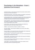 Psychology in the Workplace - Exam 1 Questions and Answers
