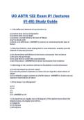 UO ASTR 122 Exam &num;1 &lpar;lectures &num;1-&num;8&rpar; Study Guide