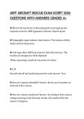 ARFF AIRCRAFT RESCUE EXAM SCRIPT 2026 QUESTIONS WITH ANSWERS GRADED A&plus;