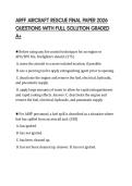 ARFF AIRCRAFT RESCUE FINAL PAPER 2026 QUESTIONS WITH FULL SOLUTION GRADED A&plus;