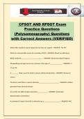 CPSGT AND RPSGT Exam Practice Questions &lpar;Polysomnography&rpar; Questions with Correct Answers &lpar;VERIFIED&rpar;