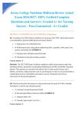 Jersey College Nutrition Midterm Review Actual Exam 2026&sol;2027&colon; 100&percnt; Verified Complete Questions and Answers &vert; Graded A&plus; for Nursing Success &ndash; Pass Guaranteed - A&plus; Graded