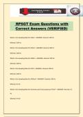 RPSGT Exam Questions with Correct Answers &lpar;VERIFIED&rpar;