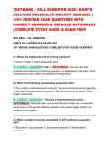 TEST BANK &ndash; FALL SEMESTER 2025 &vert; KARP&rsquo;S CELL AND MOLECULAR BIOLOGY 2025&sol;2026 &vert; 310&plus; VERIFIED EXAM QUESTIONS WITH CORRECT ANSWERS & DETAILED RATIONALES &vert; COMPLETE STUDY GUIDE & EXAM PREP