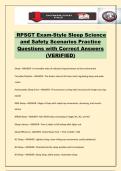 RPSGT Exam-Style Sleep Science and Safety Scenarios Practice Questions with Correct Answers &lpar;VERIFIED&rpar;