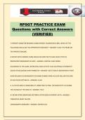 RPSGT PRACTICE EXAM Questions with Correct Answers &lpar;VERIFIED&rpar;