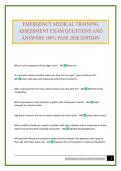 EMERGENCY MEDICAL TRAINING ASSESSMENT EXAM QUESTIONS AND ANSWERS 100&percnt; PASS 2026 EDITION