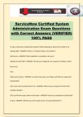 ServiceNow Certified System Administration Exam Questions with Correct Answers &lpar;VERIFIED&rpar; 100&percnt; PASS