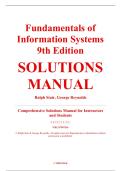 Solutions Manual &ndash; Fundamentals of Information Systems&comma; 9th Edition &ndash; Ralph Stair & George Reynolds &ndash; ISBN 9781337097536 &lpar;Complete Chapters 1&ndash;10 Covered&rpar;