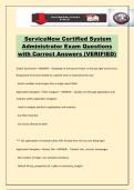 ServiceNow Certified System Administrator Exam Questions with Correct Answers &lpar;VERIFIED&rpar;