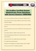 ServiceNow Certified System Administrator Exam Questions with Correct Answers &lpar;VERIFIED&rpar;