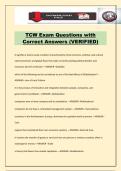TCW Exam Questions with Correct Answers &lpar;VERIFIED&rpar;