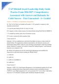 CAP Mitchell Award Leadership Study Guide Practice Exam 2026&sol;2027&colon; Comprehensive Assessment with Answers and Rationale for Cadet Success &ndash; Pass Guaranteed - A&plus; Graded
