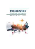 TEST BANK &ndash; Transportation&colon; A Global Supply Chain Perspective 10th Edition &lpar;Novack&comma; Gibson & Suzuki&rpar; &vert; Exam Questions and Answers