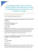 CCEA Business Studies A2 Unit 1 Actual Exam 2026&sol;2027&colon; Questions and Verified Answers &vert; Graded A&plus; with Detailed Answers for A-Level Success &ndash; Pass Guaranteed - A&plus; Graded