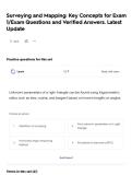 Surveying and Mapping&colon; Key Concepts for Exam 1&sol;Exam Questions and Verified Answers&period; Latest Update