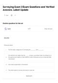 Surveying Exam 1&sol;Exam Questions and Verified Answers&period; Latest Update
