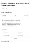Surveying Exam 1&sol;Exam Questions and Verified Answers&period; Latest Update