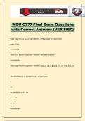 WGU C777 Final Exam Questions with Correct Answers &lpar;VERIFIED&rpar;