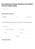 Surveying Exam 1&sol;Exam Questions and Verified Answers&period; Latest Update