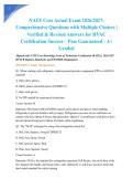 NATE Core Actual Exam 2026&sol;2027&colon; Comprehensive Questions with Multiple Choices &vert; Verified & Revised Answers for HVAC Certification Success &ndash; Pass Guaranteed - A&plus; Graded
