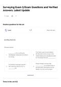 Surveying Exam 2&sol;Exam Questions and Verified Answers&period; Latest Update