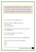 FLORIDA CIVIC LITERACY EXAM FCLE STUDY GUIDE &vert; 153 EXAM QUESTIONS AND ANSWERS 100&percnt; PASS 2026 EDITION