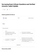 Surveying Exam 2&sol;Exam Questions and Verified Answers&period; Latest Update
