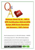 Genesys Cloud CX AI &ndash; Intelligent Customer Experience and Contact Center Automation Practice Questions and Answers &lpar;2026&rpar;