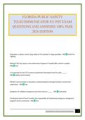 FLORIDA PUBLIC SAFETY TELECOMMUNICATOR 911 PST EXAM QUESTIONS AND ANSWERS 100&percnt; PASS 2026 EDITIO