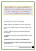 FIREFIGHTER SURVIVAL AND RESCUE PROCEDURES&colon; NFPA STANDARDS AND TACTICS&period; EXAM QUESTIONS AND ANSWERS 100&percnt; PASS 2026 EDITION