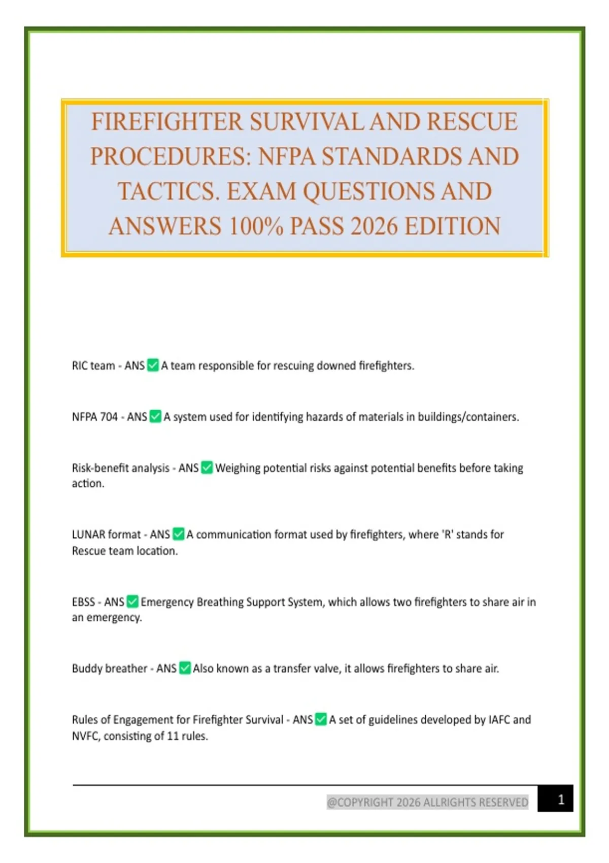 Fire Rescue Interview Questions FIREFIGHTER SURVIVAL AND RESCUE PROCEDURES: NFPA STANDARDS AND TACTICS ...