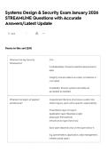 Systems Design & Security Exam January 2026 STREAMLINE Questions with Accurate Answers&sol;Latest Update