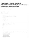 Tech&plus; Practice Exam for SOFTWARE DEVELOPMENT CONCEPTS&sol;Revision Questions with Verified Answers 100&percnt; Pass