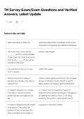 TN Survey Exam&sol;Exam Questions and Verified Answers&period; Latest Update